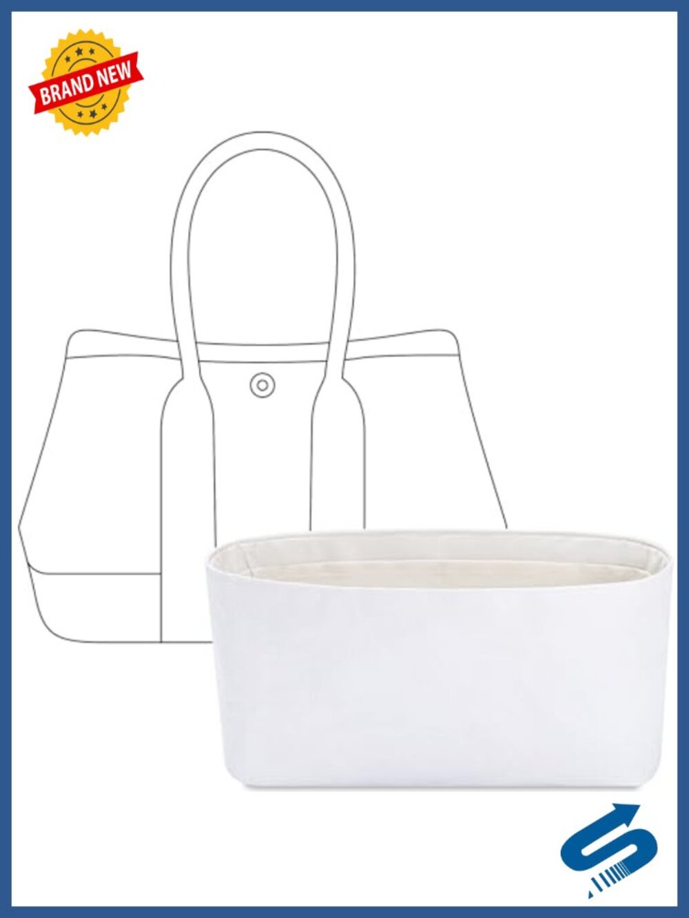 Luxury Handbag Organizer Insert DuPont Tyvek Leakproof 6 Pocket Rectangular